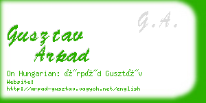 gusztav arpad business card